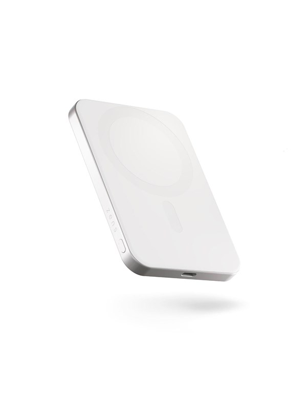 ZENS Slim Qi2 Aluminium Powerbank 5000 mAh - White Nødlader - Hvit - 5000 mAh