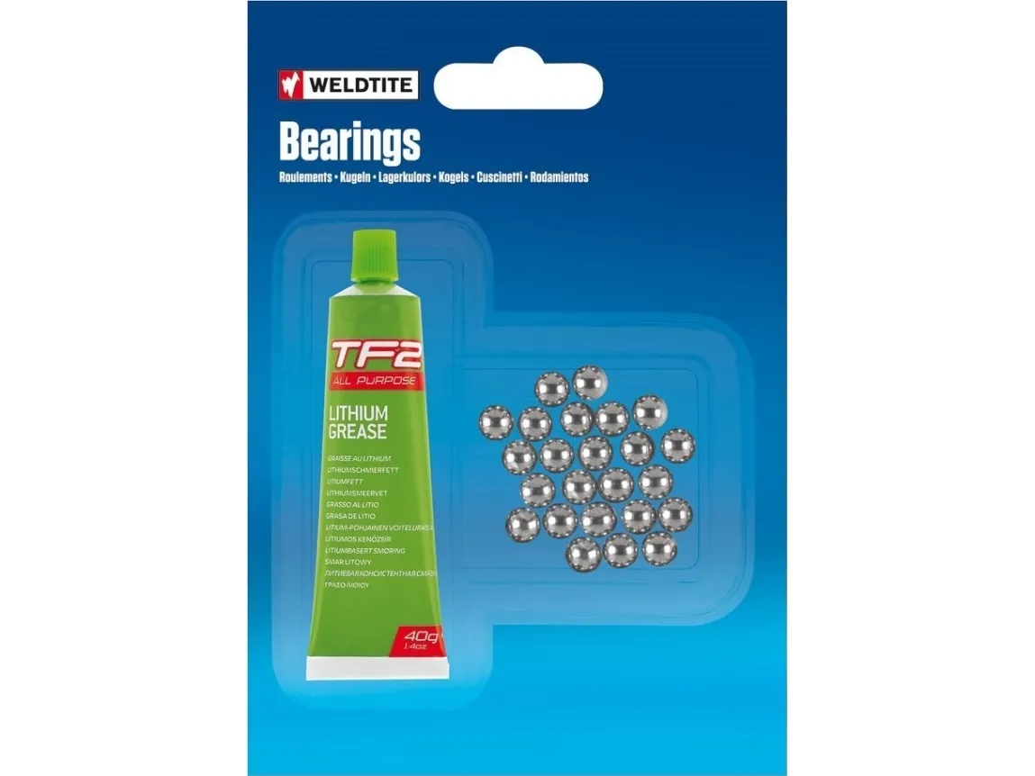 Weldtite litiumfett TF2 universal, 40 g + kulelagerkuler 24 stk.