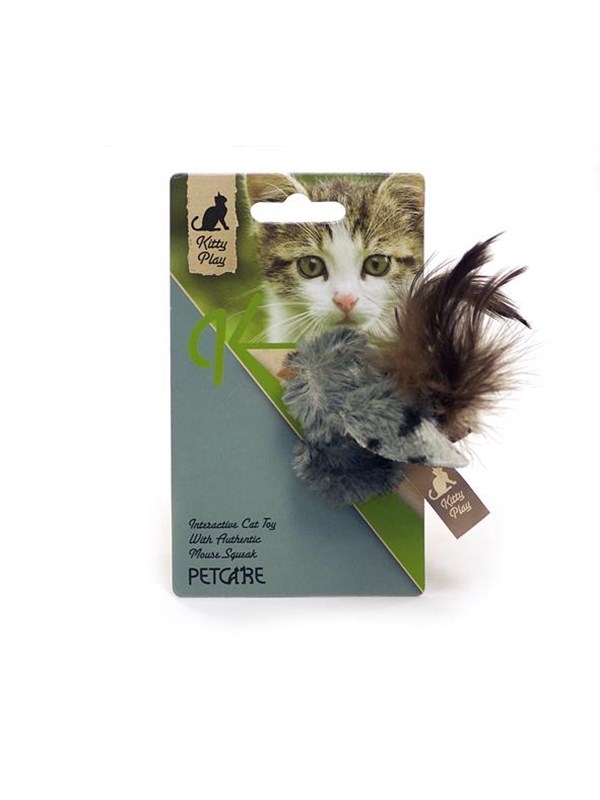 Kitty Play Squeaking grey bird