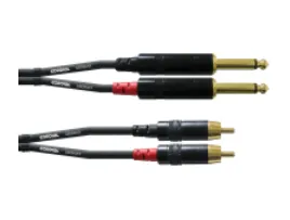 Cordial CFU 1.5 PC, 2 x RCA, Hankjønn, 2 x 6.35mm, Hankjønn, 1,5 m, Sort