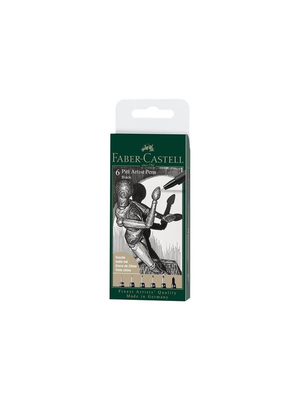 Faber-Castell 6 Pitt Artist Pens Black
