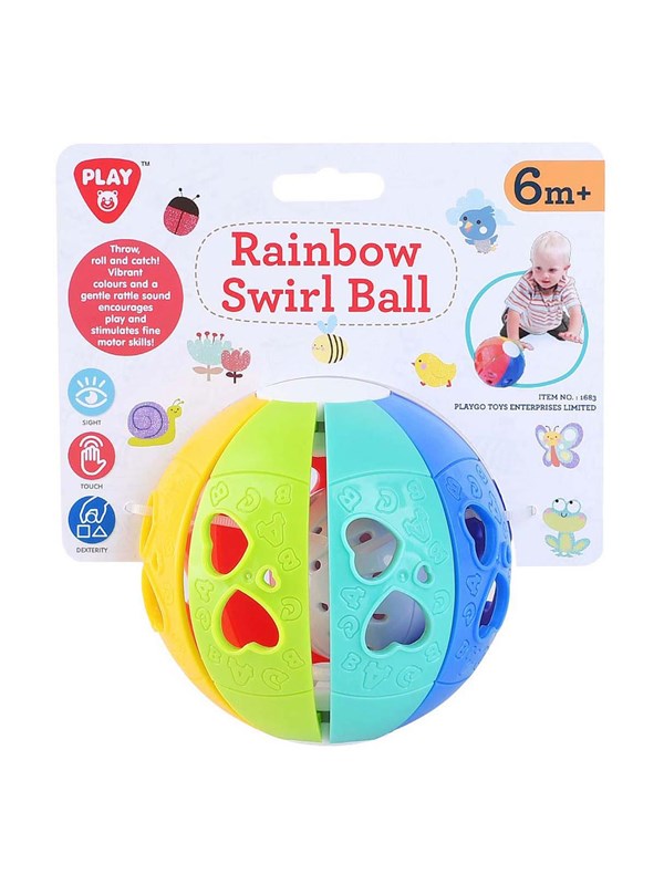 PLAY Rainbow Whirl Ball with Rattle Sound