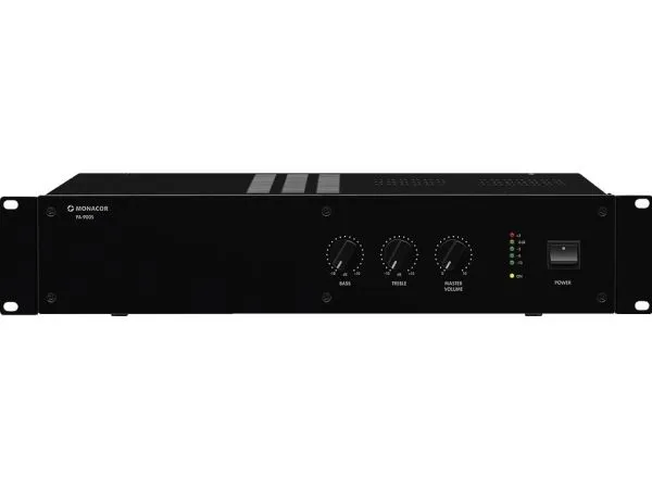 Monacor PA-900S, 1.0 kanaler, 160 W, 0,5%, 80 dB, Klemmer, AC