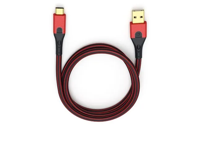 OEHLBACH Evolution C3, 3 m, USB A, USB C, USB 3.2 Gen 1 (3.1 Gen 1), Hankjønn/hankjønn, Sort, Rød