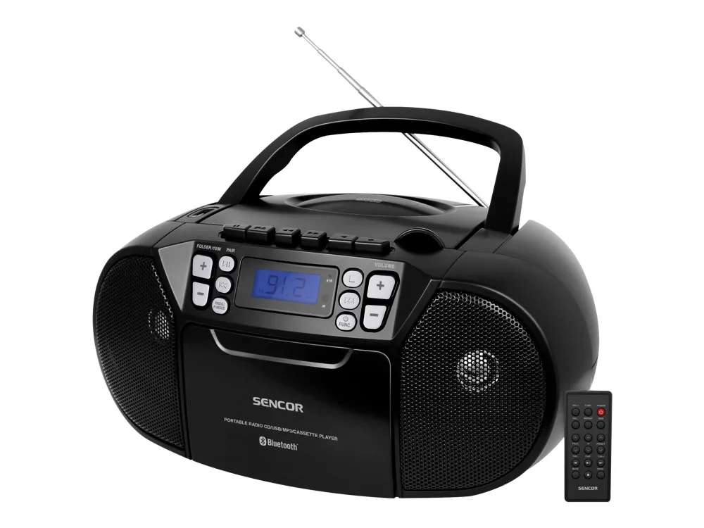 Sencor SPT 3907 B, Digitalt, FM, 87,5 - 108 MHz, Spiller, CD-R, CD-RW, Tilfeldig, Repeter