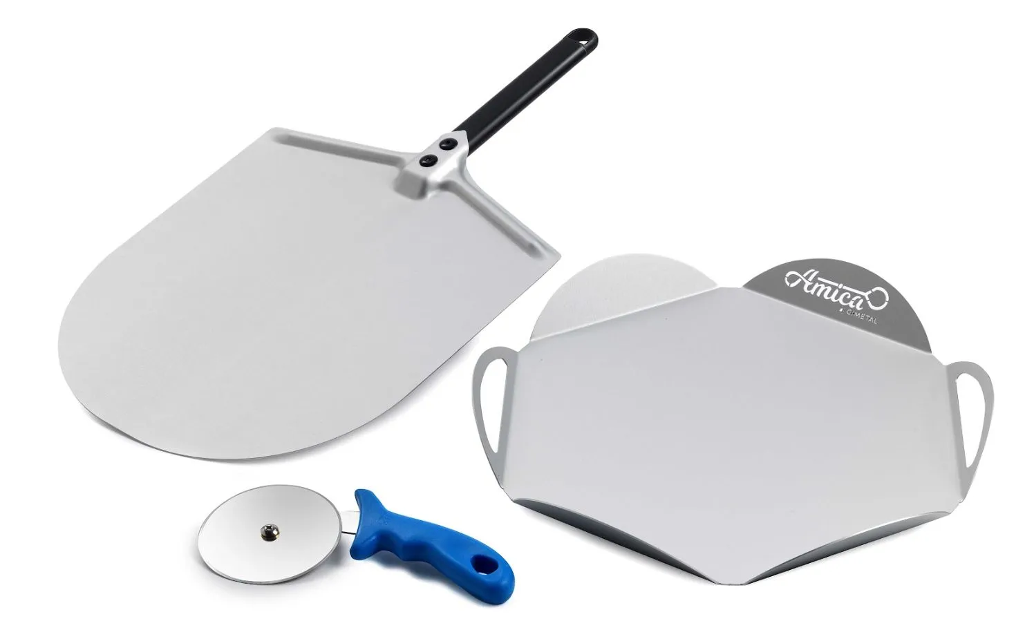 Gi Metal Kit A Casa Mia with Amica peel Classica 30 cm, tray and wheel 10 cm