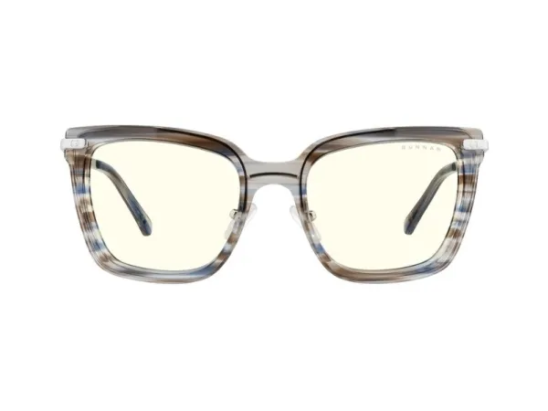 Gunnar Optiks KAI-03309, Dame, Square, Klassisk, Blå, Brun, Nylon polymer, 1 år