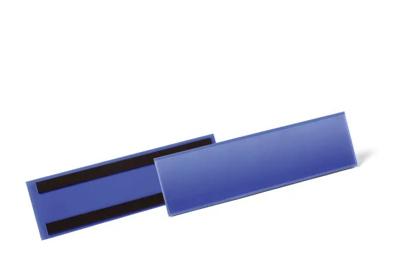 Lagerlomme/etiketholder Durable med magnet 297x74 mm blå - (50 stk.)