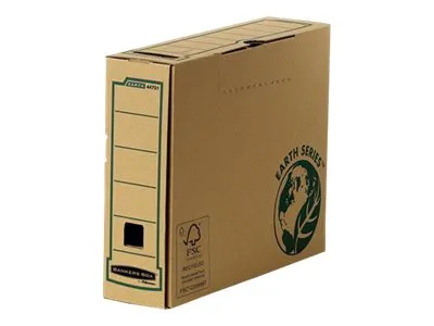 Fellowes arkivboks R-Kive EARTH, brun (B)80 mm laget av 100 % resirkulert papp, for A4-format (4470101)