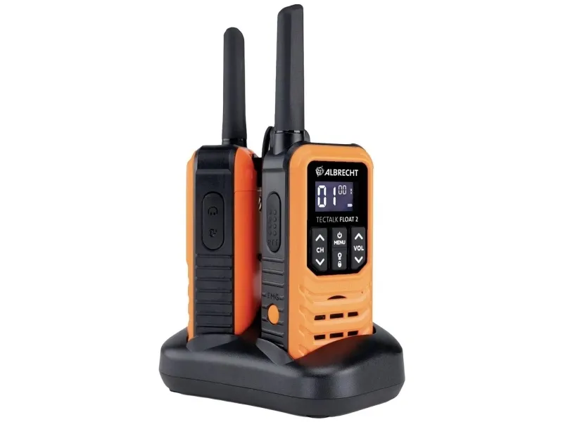 Albrecht 2-delt koffertsett Tectalk Float 2 inkl. PMR+ ladere + karabinkroker (29664)