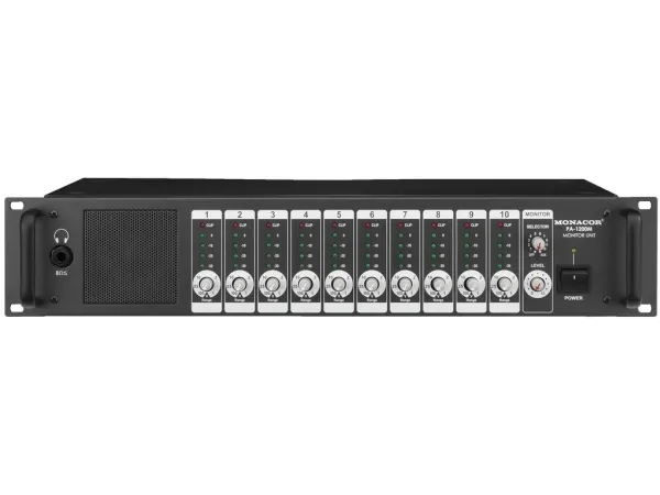 PA-1200M monitorenhet, 10 + 1 kanaler