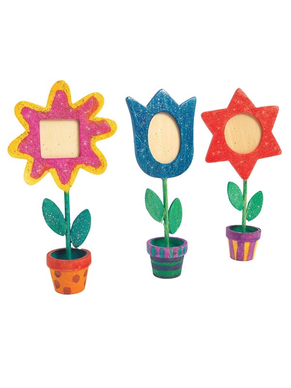 Colorations - Wooden Flower Pot Photo Frame Set of 12