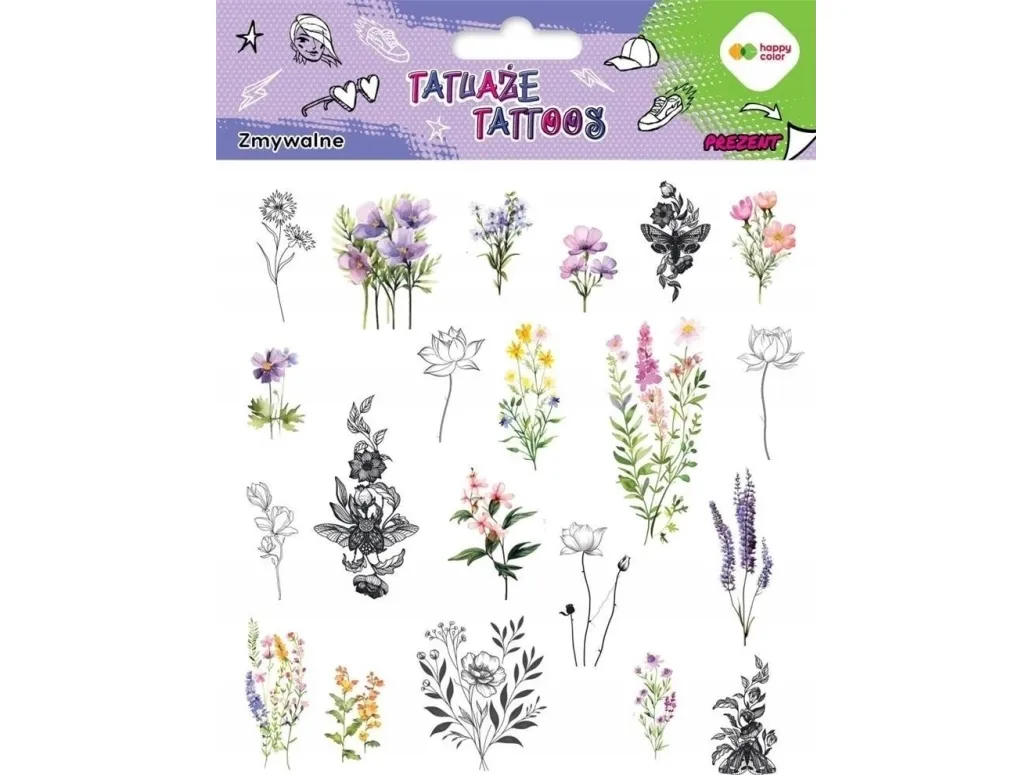 Babyliss tatovering vaskbar Flowers HAPPY COLOR
