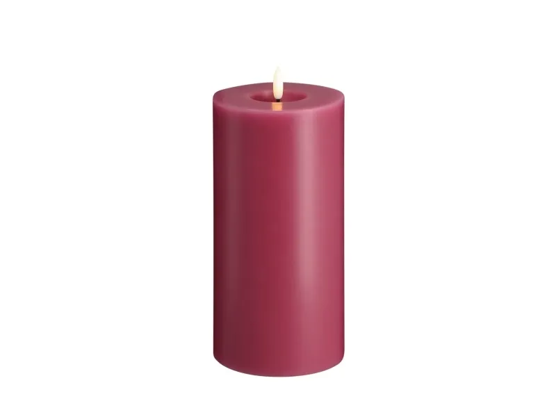 Moods & More LED-blokklys i vintage rose med smelte­effekt – Ø 9,9 cm x H 20 cm
