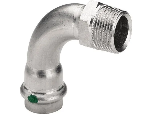 VIEGA Inox bøjning 90 grader 1/2x18 mm Inox af rustfri stål muffe/nippel, SC-Contur