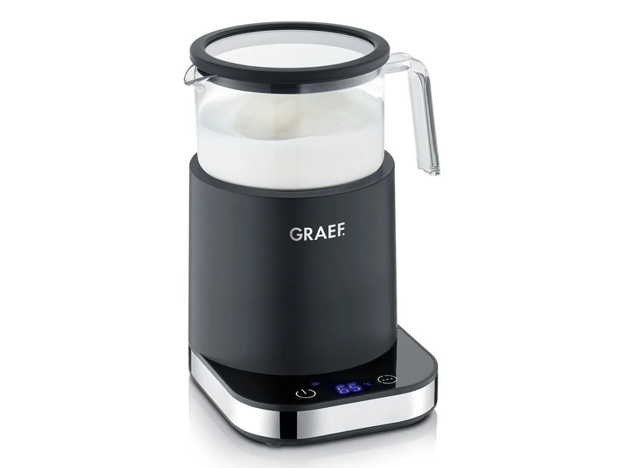 Graef MS902, Automatisk melkeskummer/varmer, Svart, Glass, 200 ml, 400 ml, Varm & Kald