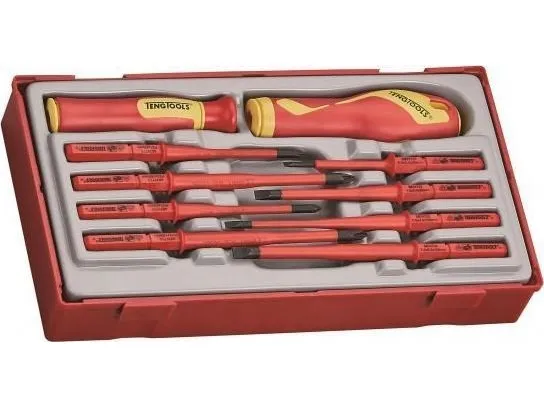 Teng Tools sett med 10-delte skrutrekkere 1000V TTV710N