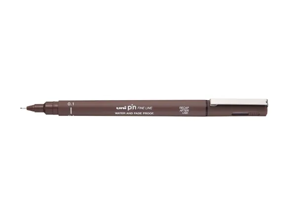 Uni-Ball Pin 01, Brun, Brun, Plast, Rund, Rustfritt stål, 0,1 mm