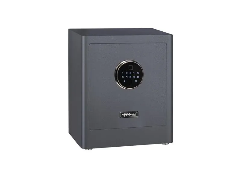 BASI mySafe Premium 350, Frittstående safe, Grå, Elektronisk, Kode, Fingeravtrykksleser, 1 hyller, Batteri, AA