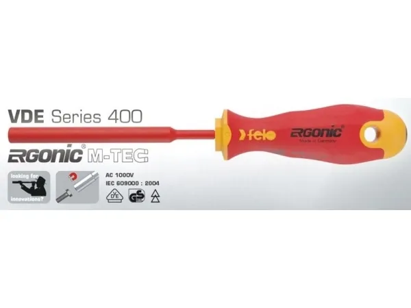 Felo sekskantet skrutrekker M6 Ergonic 400 VDE M-Tec isolert 1000V 110 mm (41906030)