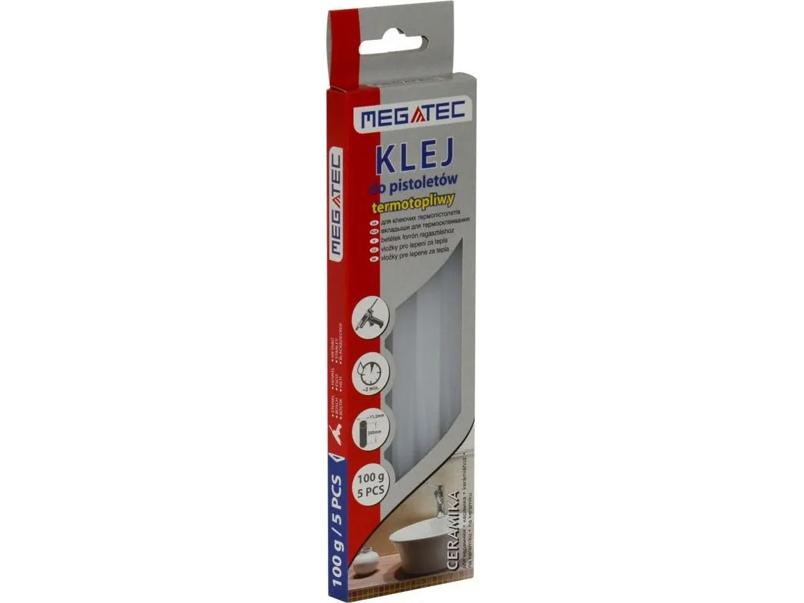 Megatec limstifter til keramikk 11 mm x 200 mm melkaktig (5 stk.) Termik (BN1621 111 CM)