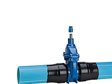 Skyveventil 90mm AVK - PN16 med Safetech PE100RC-rørender og duplex-spindel