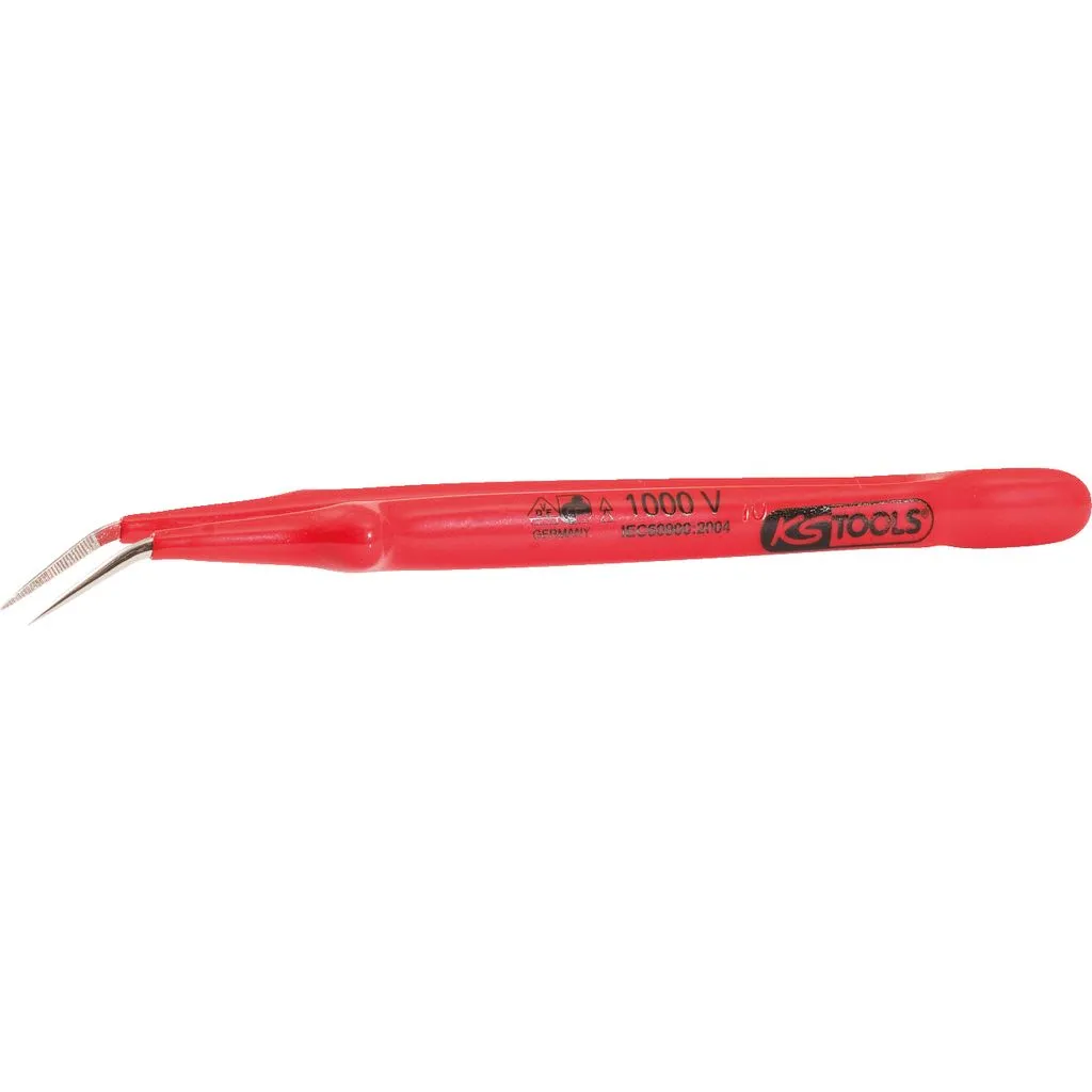 KS TOOLS Werkzeug-maschinen GmbH pinsett med beskyttende isolasjon, buet, 11,5 mm (117,1623)