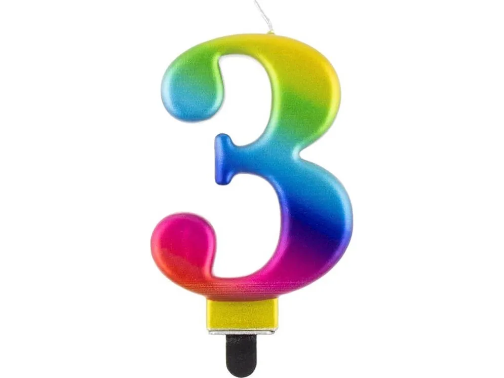 GoDan bursdagslys 3 multicolor 8 cm