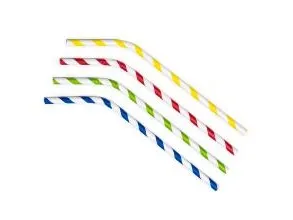 Sugerør Ø6x245 mm med knæk Bionedbrydelig Papir Forskellige farver,16 ps x 500 stk/krt