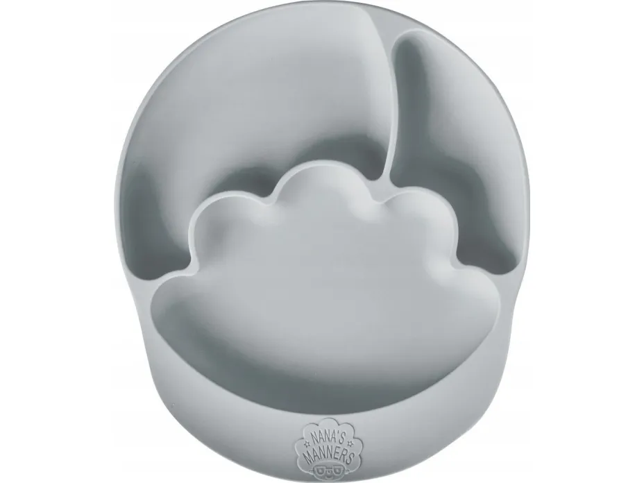 Nana's Manners silikon tallerken med sugekopp Grey