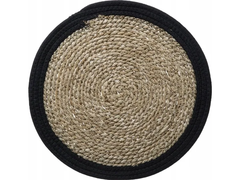 morele Secret de Gourmet bordbrikke i tang HAPPY, Ø 38 cm, med svart kant