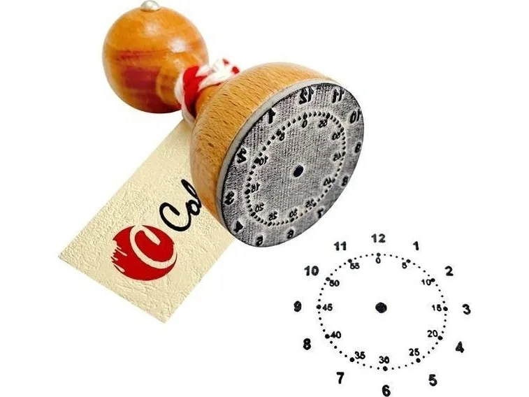 Stempel for å lære klokken - timer og minutter