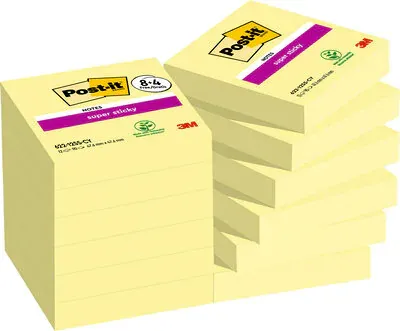 3M 7100259816, firkant, Gult, Papir, 47,6 mm, 47,6 mm, 90 ark