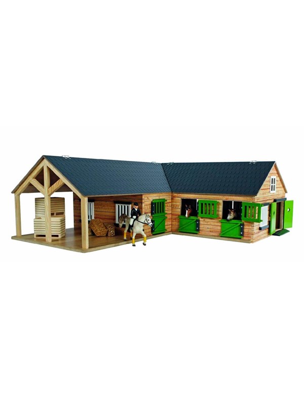 Kids Globe - Horse Corner Stable with 3 Boxes and Storage 1:24