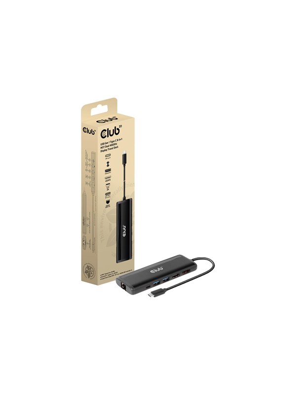 Club 3D - docking station - USB-C 3.2 Gen 1 - HDMI DP - GigE