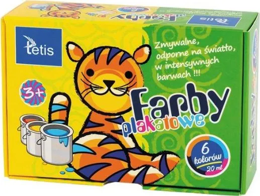 Plakat-/postermaling 6 farger 20 ml Tetis