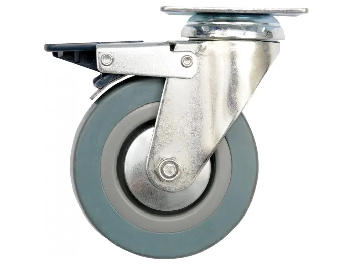 Vorel svinghjul med grå gummi og brems 100 mm 87383