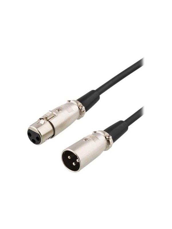 Deltaco XLR-lydkabel 3-pin han - 3-pin hun 15m