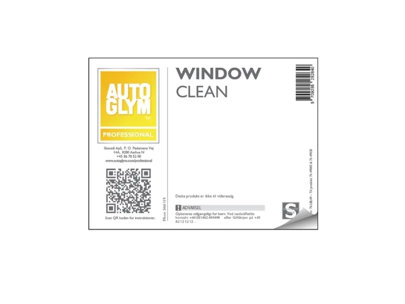 Label Autoglym Window Clean (vindusrens)