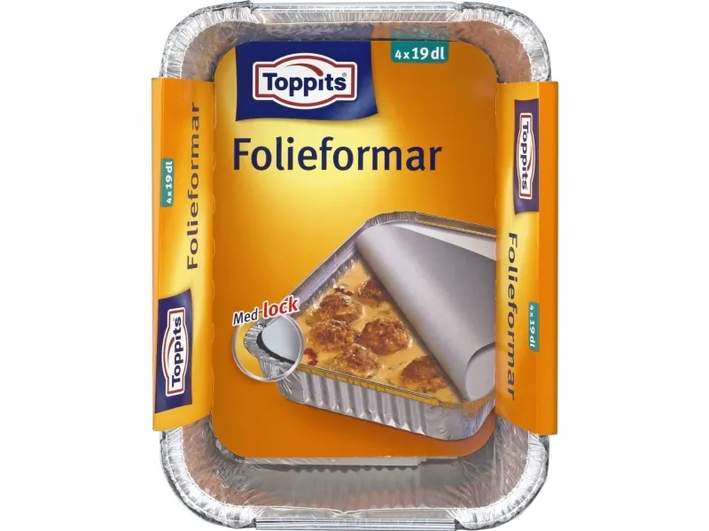 Folieformer med lokk 19dl 15stk DFP