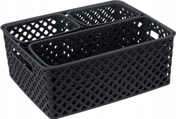 5five sett med plastoppbevaringskasser FOLK, 4 stk.