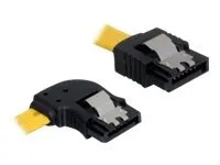 Delock Cable SATA - SATA-kabel - Serial ATA 150/300/600 - SATA (hunn) til SATA (hunn) - 50 cm - låst, venstrevinklet kontakt, rett kontakt - gul