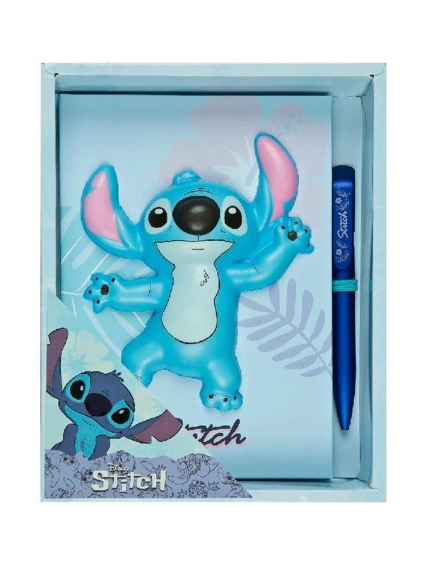 Disney Stitch Squishy Notebook with Pen