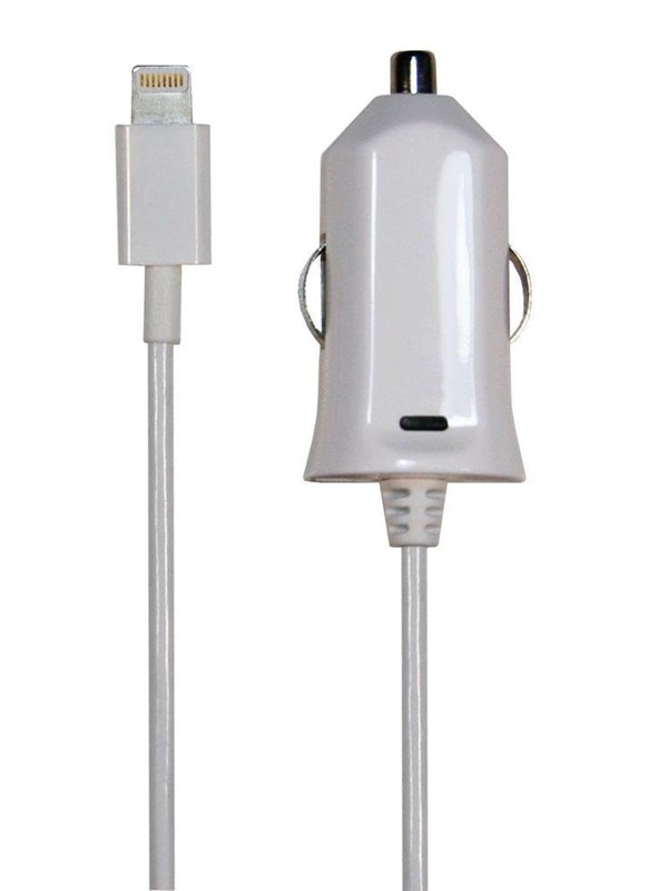 Bandridge Sinox 12V Car Charger w/Lightning+MFI chip plug 2.4A - 1m - White