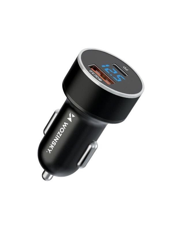 Wozinsky WDCCAC USB-C USB-A 36W Car Charger - Black