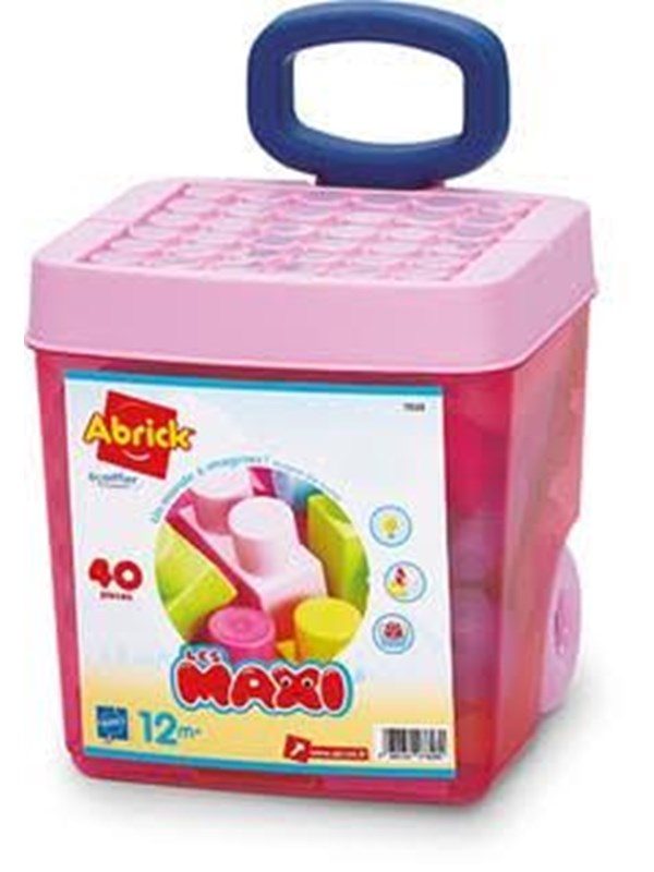 Ecoiffier Pink trolley bricks 40 pieces