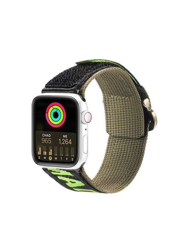 Dux Ducis  Strap (Outdoor Version) Apple Watch Ultra Strap SE 9 8 7 6 5 4 3 2 1 (49 45 44 42 mm) Nylon Band Bracelet Black/Green
