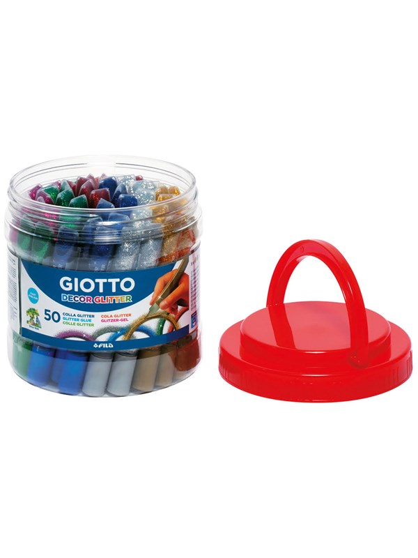 Giotto Glitter Glue 10.5 ml Assorted col. 50-pack