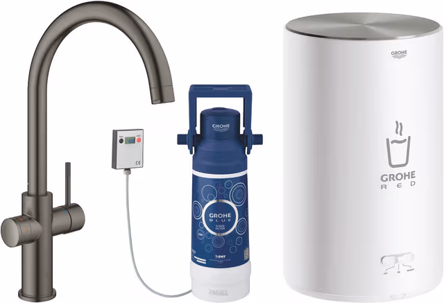 Grohe Red II Duo C blandebatteri med kokefunksjon (hard graphite)