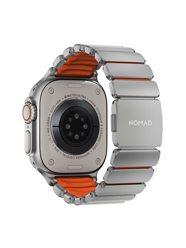Nomad Stratos Band - 49mm | Natural Titanium | Ultra Orange FKM